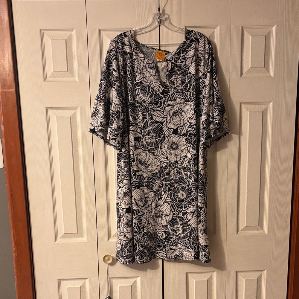 Ruby Rd. Monochrome Floral Dress